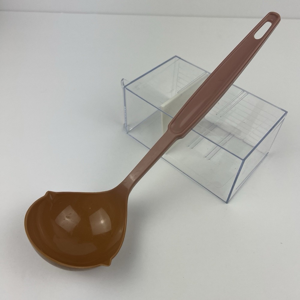 Vintage EKCO‎ USA Pink Nylon Soup Ladle Rose 1980s Utensil 11 in Double Spout